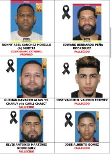 SUPUESTOS INTERCAMBIOS DE DISPAROS: Fallecen cinco integrantes de peligrosa banda dedicada a sicariato, tráfico de armas y secuestros en Santiago, según la PN
