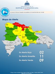 POR POSIBLES INUNDACIONES: Centro de Operaciones de Emergencia -COE- eleva a 11 las provincias en alerta amarilla, mantiene 2 en rojo y 9 en verde